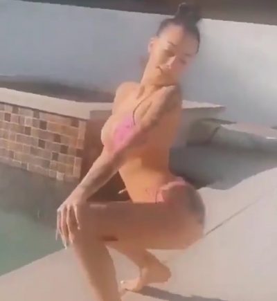 Bhad Bhabie TWERKS BY HER POOL